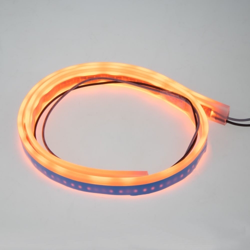 LED silikónový extra plochý pásik oranžový 12 V, 60 cm