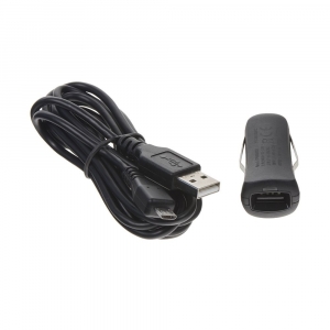 Nabíjačka do auta 12V/24V - USB + kábel USB-A 2.0 M a USB micro-B 2.0