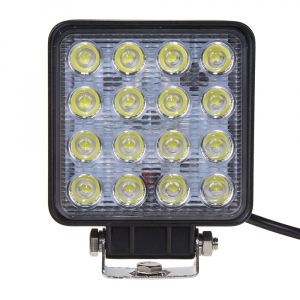 LED svetlo  na pracovné stroje 12V / 24V - cúvacie 16x3W LED ECE R10/R23 (107x107x60mm)