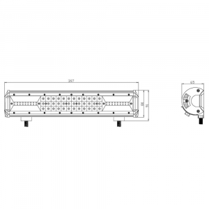 Rozměry 216W LED pracovního světla 12/24V ECER10 397mm