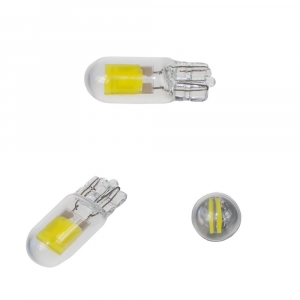 Biele COB LED celosklenené autožiarovky T10