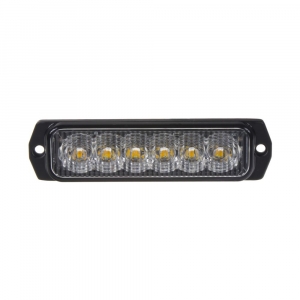 Výstražné LED svetlo 12V / 24V - 6x 5W LED oranžové ECE R65 (113x29x9mm) SLIM