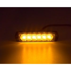 SLIM výstražné LED svetlo vonkajšie, oranžove, 12-24V, ECE R65