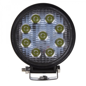 LED svetlo  na pracovné stroje - 9x3W LED / 10-30V okrúhle ECER (128x110x35mm)