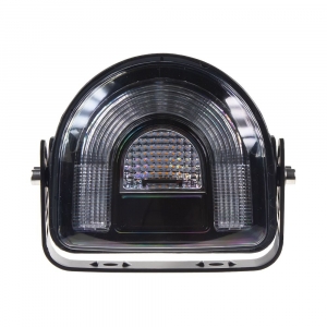 Výstražné LED svetlo na vysokozdvižný vozík - modrý svetelný oblúk + výstražné oranžové svetlo / 10-80V (138x126x65mm)