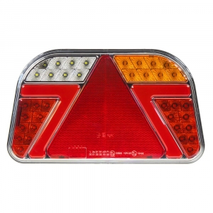 Združené LED svetlo na prívesný vozík 12V / 24V - pravé s trojuholníkom ECER (140x241x44mm)