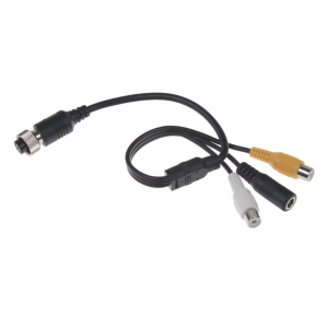 Kábel video - redukcia 4-PIN samica / RCA samica + DC