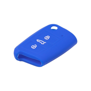 Silikonový obal pro klíč - Seat / Škoda / VW (3-tlačítkový) tmavě modrý