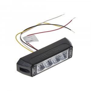 Výstražné LED světlo 12V / 24V - oranžové 4x3W LED ECE R65 (117x31x28mm)