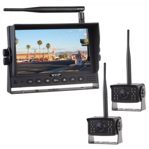 AHD digitální kamerový systém do auta - bezdrátový / 7" LCD monitor + 2x kamera