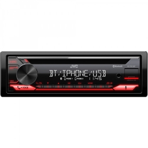 Autorádio JVC - CD / MP3 / USB / AUX / Bluetooth / červené podsvietenie / odnímateľný panel