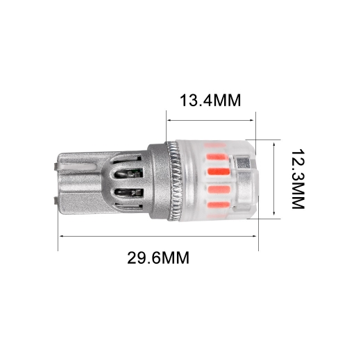 Rozmery LED červenej autožiarovky 12V / W5W / T10
