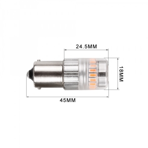 Rozmery LED autožiarovky BAU15s / 12V