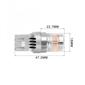Rozměry LED autožárovky 12V / T20 (7443)