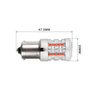 Rozmery LED autožiarovky BA15s / 12V