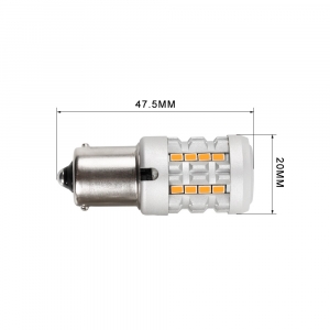 Rozmery LED autožiarovky BA15s / 12V