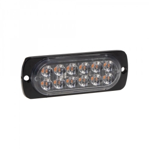 SLIM výstražné LED svetlo vonkajšie, oranžové, 12-24V, 12 x 3W 