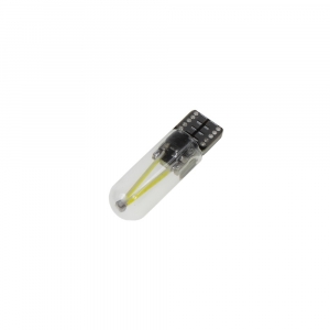 LED autožiarovka T10 - 12V / 24V biela 2x COB LED čip / celosklo (2ks)