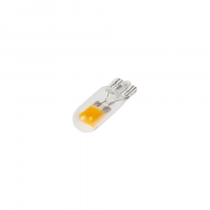 LED autožiarovka T10 - 12V biela teplá 2x COB LED čip / celosklo (2ks)