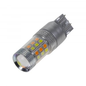 LED žárovka do auta 12V / T20 (7443) - dvoubarevná 42xSMD (bílá / oranžová) 2ks