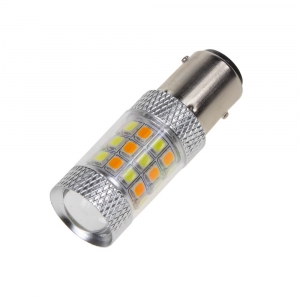 LED autožiarovka BAY15d / 12V - Dualcolor biela-oranžová / 42x 2835SMD LED / dvojvláknová (2ks)