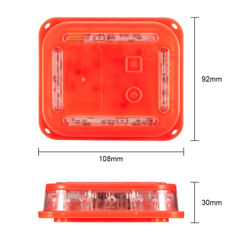 Rozmery oranžových LED inteligentných výstražných svetiel