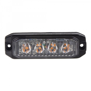 Výstražné LED svetlo 12V / 24V - oranžové 4x3W LED ECER65 (101x32x13mm)
