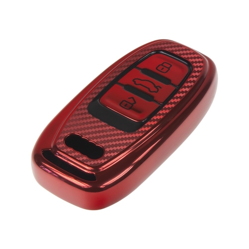 TPU obal pre kľúč Audi, carbon červený