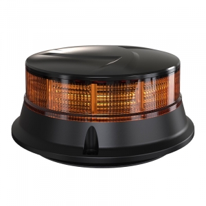 LED maják 12V / 24V - oranžový / 30x0,7W LED / ECE R65 R10 / magnet (ø108x47mm)