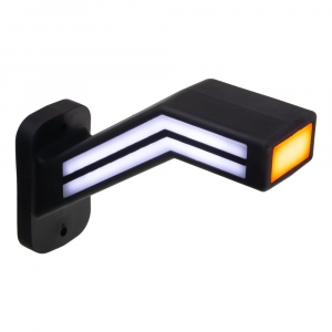 Pozičné LED svetlo 12V / 24V / ľavé - červeno / bielo / oranžové + dynamické smerové svetlo (57x145x185mm) ECE