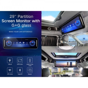 Stropný LCD monitor 29" pre Mercedes s OS. Android HDMI/USB, DO so snímačom pohybu 