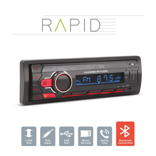 Prehrávač "Rapid" - 1 DIN - 4 x 50 W - BT - MP3 - AUX - SD - USB