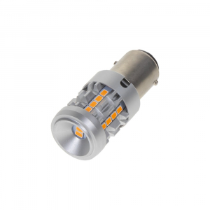 LED autožiarovka BAY15D / 12-24V - dvojvlákno / oranžová 26xSMD LED / CANBUS (2ks)