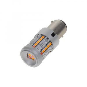 LED autožiarovka BAY15D / 12-24V - dvojvlákno / oranžová-červená 26xSMD LED / CANBUS (2ks)