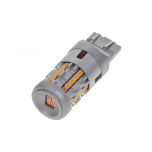 LED autožiarovka T20 (7443) / 12-24V - oranžová/červená 26xSMD LED CANBUS (2ks)