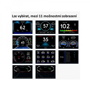 Možnosti menu 3,2" palubného displeja s GPS merač rýchlosti so vstavaným viacosým gyroskopom 