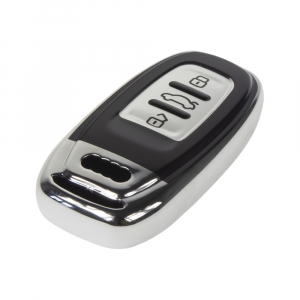 TPU obal klíče Audi - carbon stříbrný