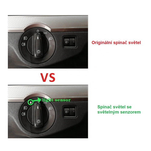 Světelný senzor spínače světel pro automatické rozsvěcování světel Škoda,VW