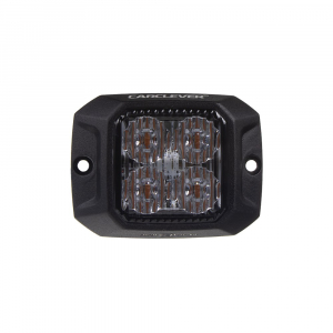 Výstražné LED světlo 12V / 24V - oranžové 4x1W LED ECER65 (73x55x14,2mm)