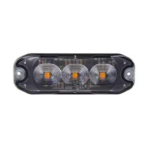 Výstražné SLIM LED svetlo 12V / 24V - oranžové 3x LED ECER65 (88x30x7mm)