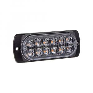 Výstražné LED světlo 12V / 24V - oranžové 12x1W LED SLIM predátor (113x42x12mm)