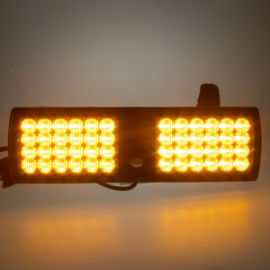 Výstražné svetlo 12V / 24V - 48x LED oranžový 2-prvkový predátor (300mm)