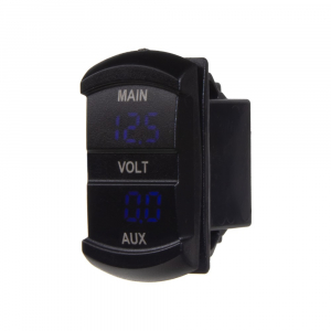 Palubný digitálny voltmeter - modrý duálny 10-60V