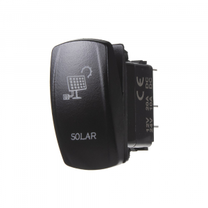 Spínač kolískový 12V / 24V - SOLAR s LED podsvietením (37x21mm) Rocker