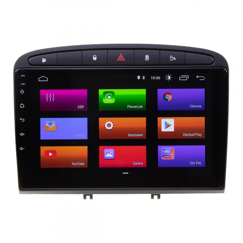 Menu multimediálneho autorádia Peugeot 308, 408 s 9" LCD, Android 11.0, WI-FI, GPS, Carplay, Bluetooth, 2x USB