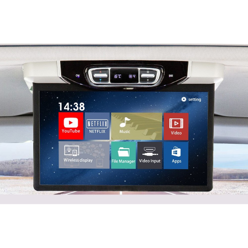 Stropný LCD motorický monitor 15,6" sivý s OS. Android HDMI/USB, pre Mercedes-Benz V260