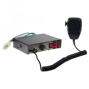Výstražný zvukový systém 12V/100W - s mikrofonem a spínáním dvou světelných zdrojů