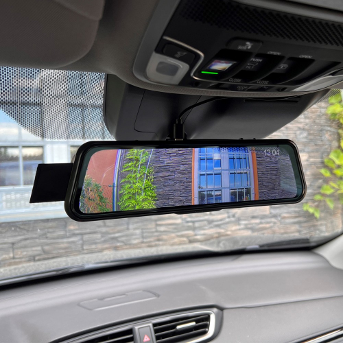 Použitie 9,66" LCD monitora s Apple CarPlay, Android auto, Bluetooth, Dual DVR ako zrkadla