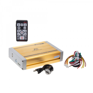 Profesionálny výstražný systém 12V / 400W - s mikrofónom / USB / MP3 a spínaním dvoch svetelných zdrojov