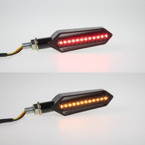 Svietivosť dynamických LED motosmeroviek s brzdovým svetlom